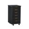 Contemporary Home Living 26” Black Rolling Storage Cabinet with 6 Drawer